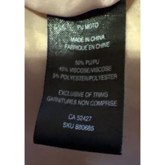 Lily Morgan Moto Jacket Womens Faux Leather M Light Pink Zipper Pockets Belted - Picture 6 of 8